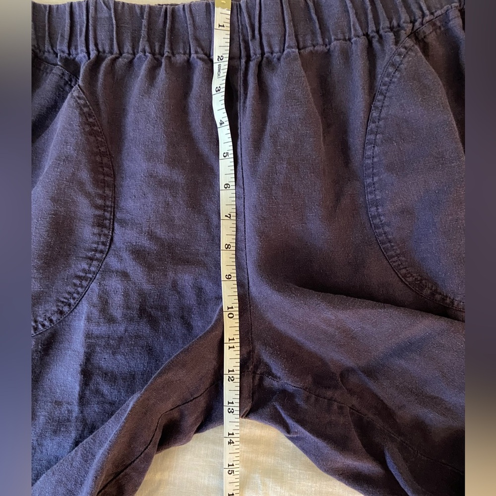 Genova notPERFECTLINEN Tapered Pants in Eggplant - Picture 9 of 12